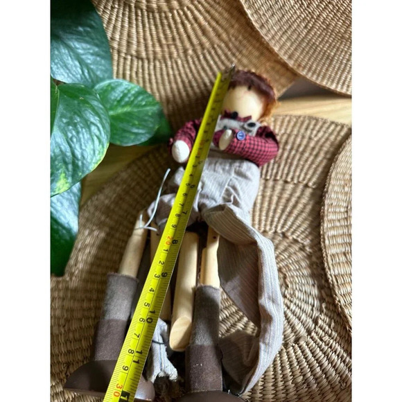 Handmade Farmer wooden doll - Picture 5 of 9